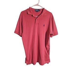 POLO Ralph Lauren MEN SMALL SALMON Pink COTTON COLLARED CASUAL SHIRT GOLF